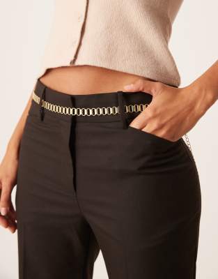 My Accessories - Schmaler Kettengürtel mit ovalen Gliedern in Gold-Goldfarben