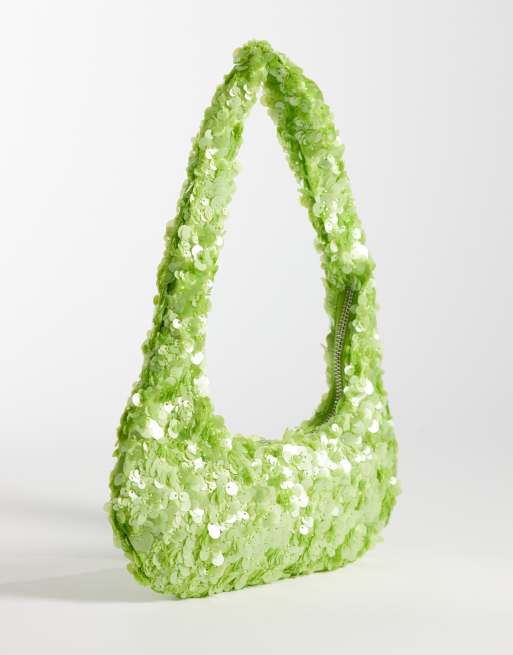 My Accessories - Schoudertas met lovertjes in lichtgroen, 4 van 4