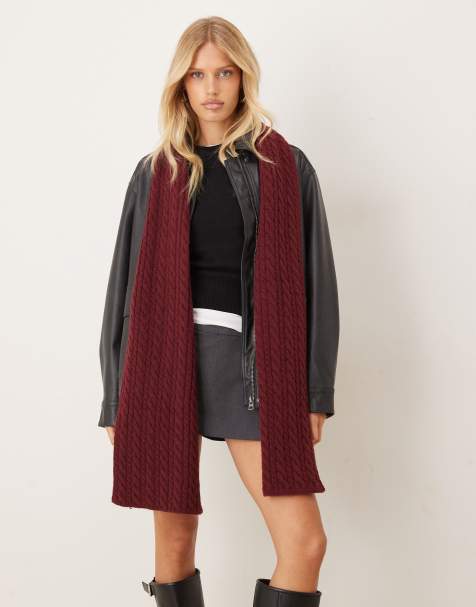 My Accessories - Sciarpa in maglia a trecce bordeaux - view 1