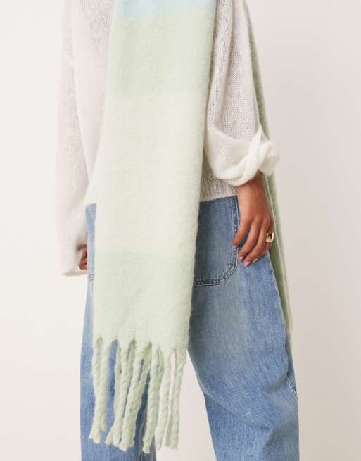 My Accessories - Sciarpa menta sfumato color block morbida, 4 di 4