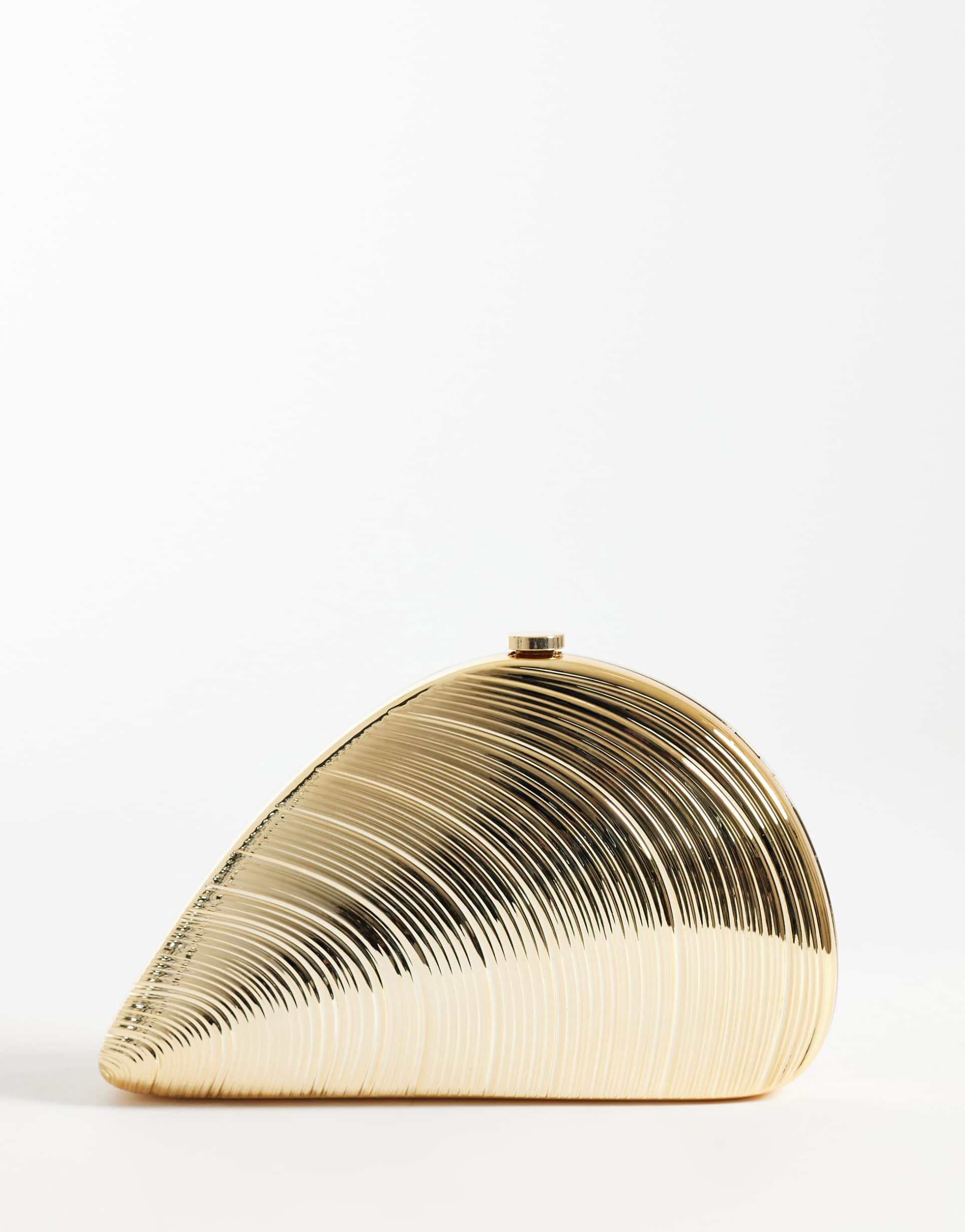 my accessories shell metal clutch bag in gold