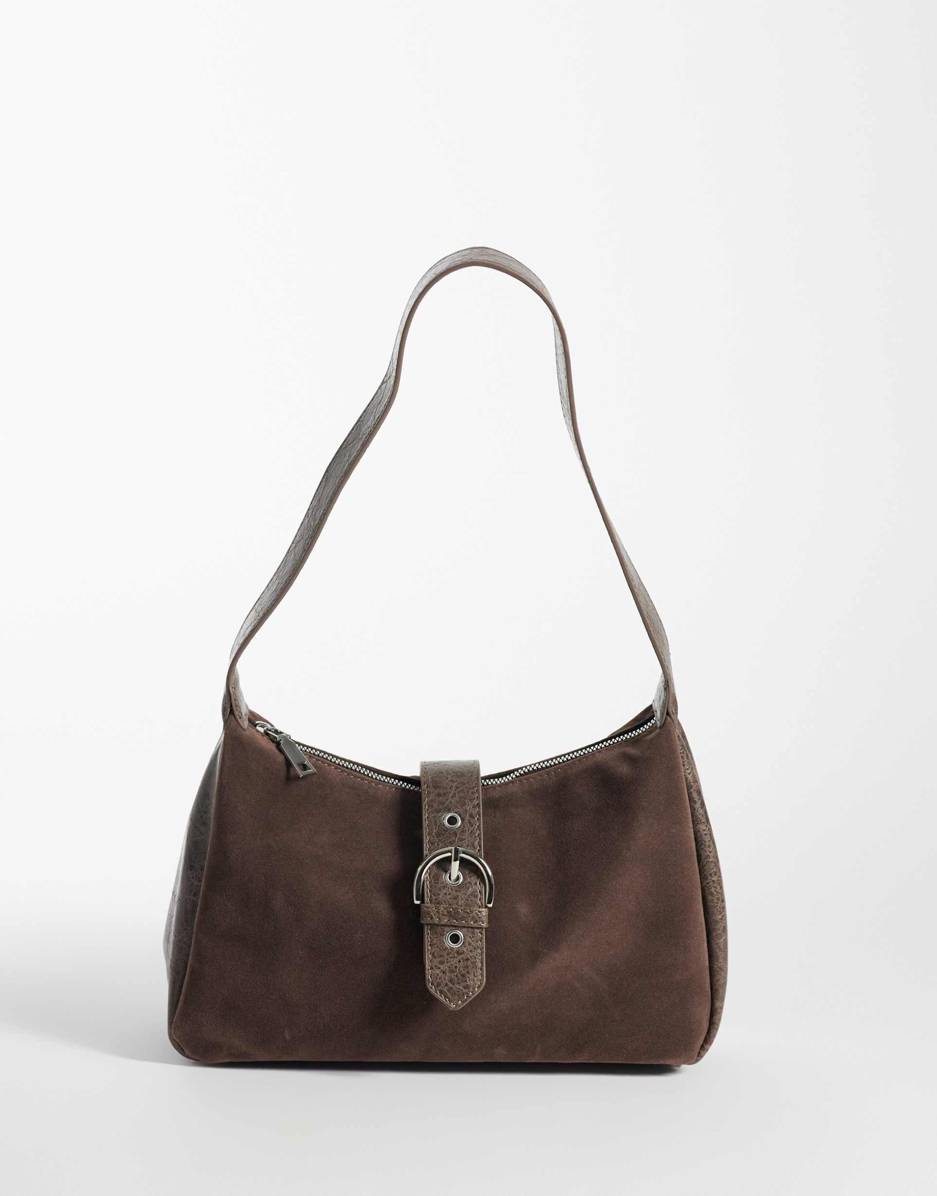 my accessories shoulder bag in brown faux suede