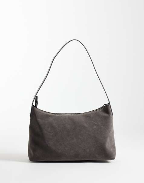 My Accessories shoulder bag in gray faux suede - view 1