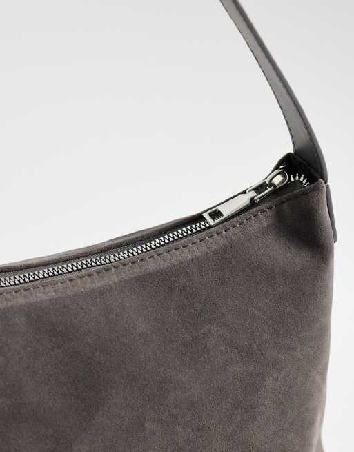 My Accessories shoulder bag in grey faux suede, 3 of 4