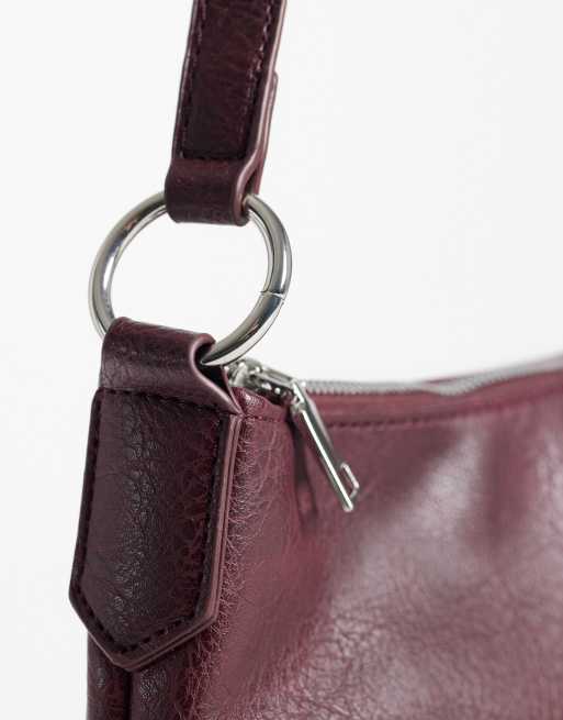 My Accessories shoulder bag with fold top in burgundy, 3 of 4