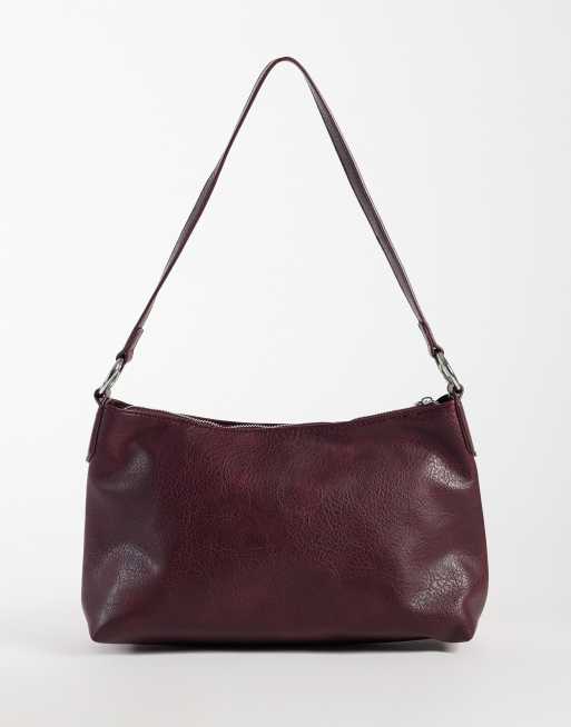 My Accessories shoulder bag with fold top in burgundy, 4 of 4