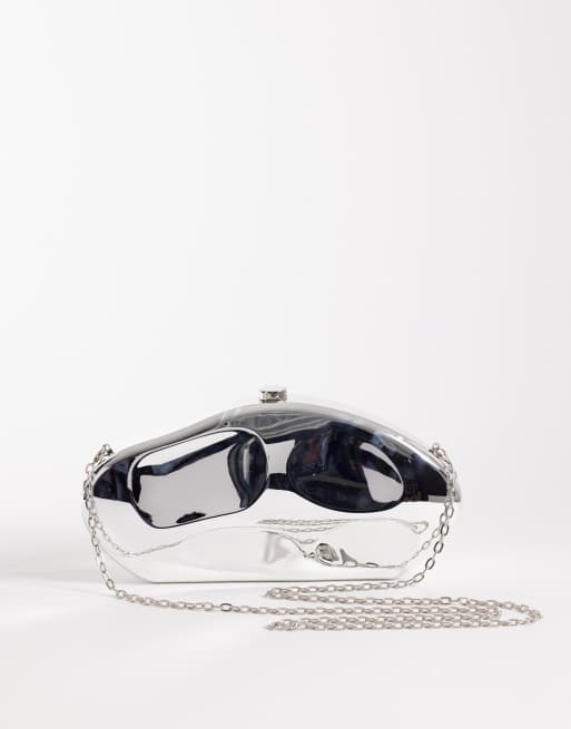 My Accessories – Silverfärgad kuvertväska i hamrad metall , 4 av 4