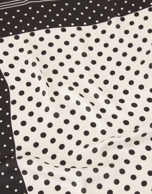 My Accessories - Sjaal in crème en zwart met stippen, 3 van 3