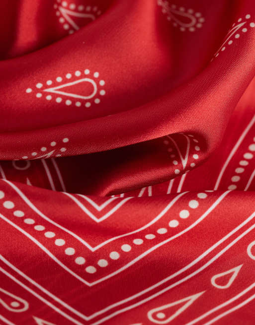 My Accessories - Sjaal met gestrikte hals en paisley motief in rood, 3 van 4