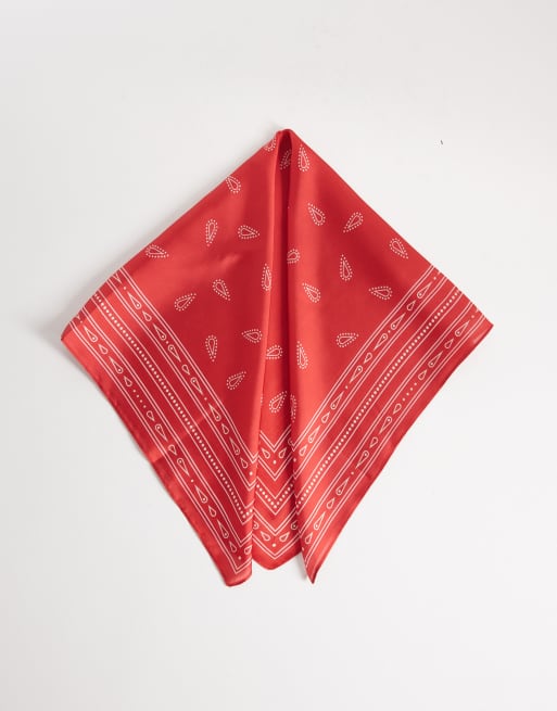 My Accessories - Sjaal met gestrikte hals en paisley motief in rood, 4 van 4