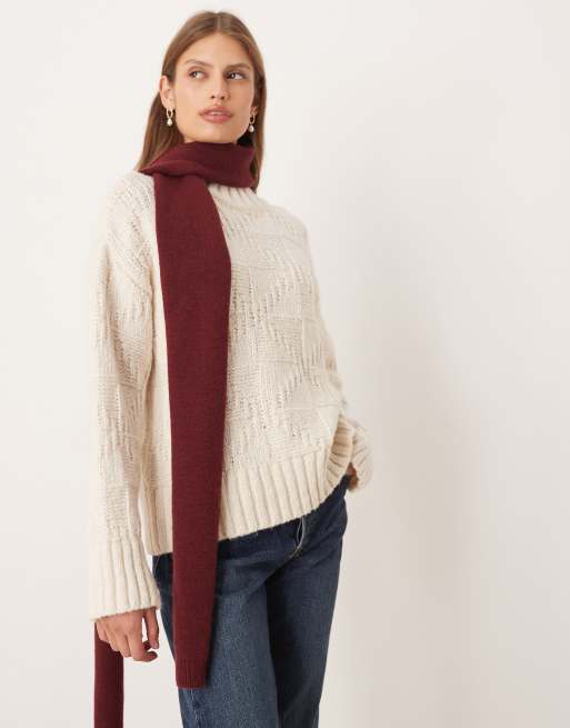 My Accessories skinny scarf in burgundy