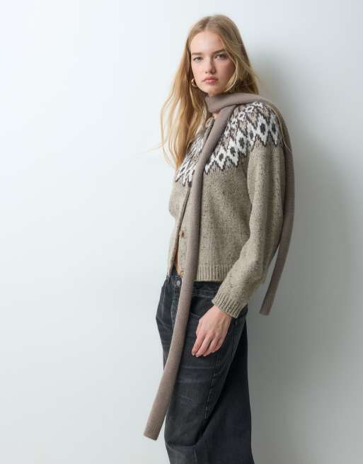 My Accessories skinny scarf in taupe beige, 5 of 5