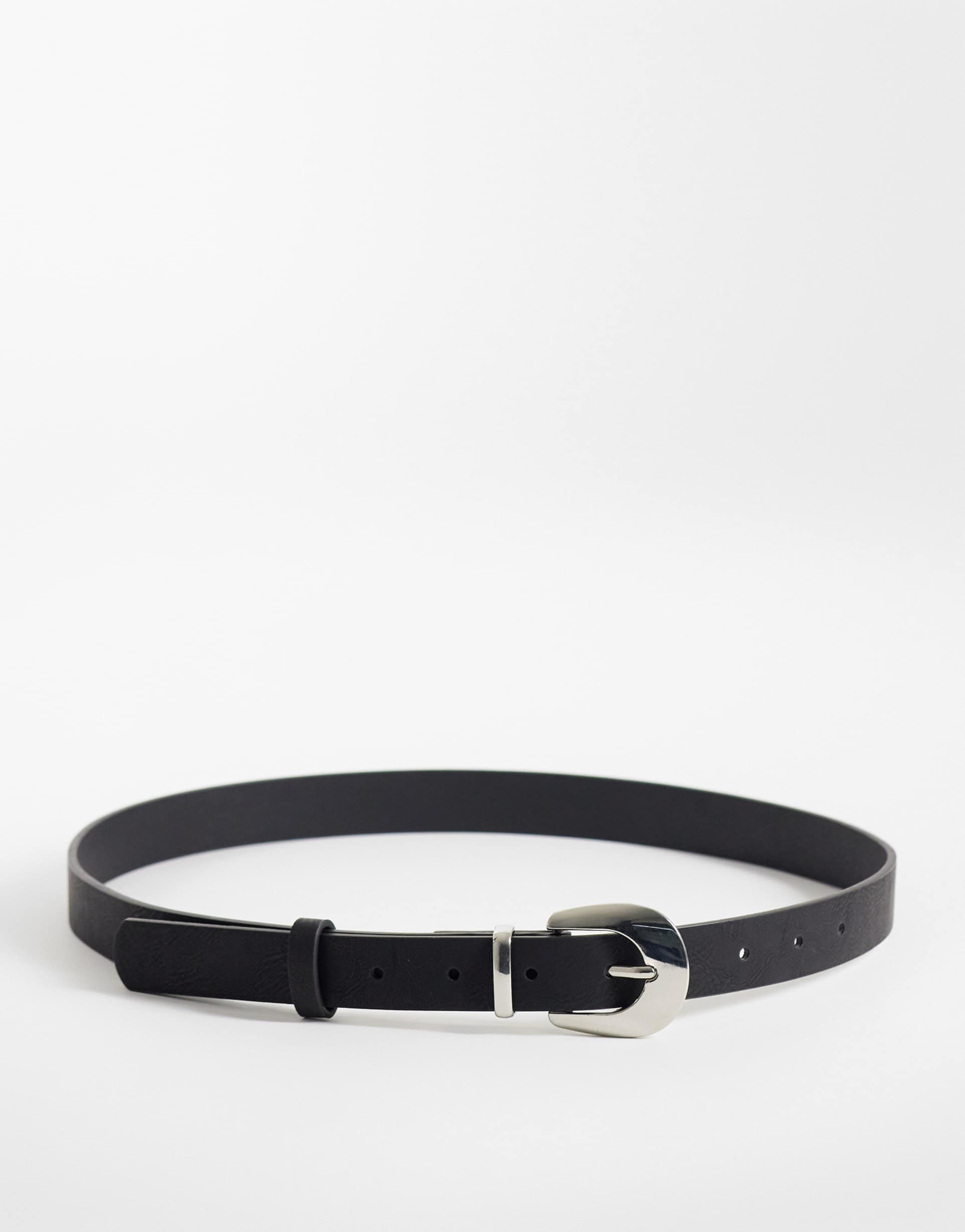 my accessories slim western belt in black