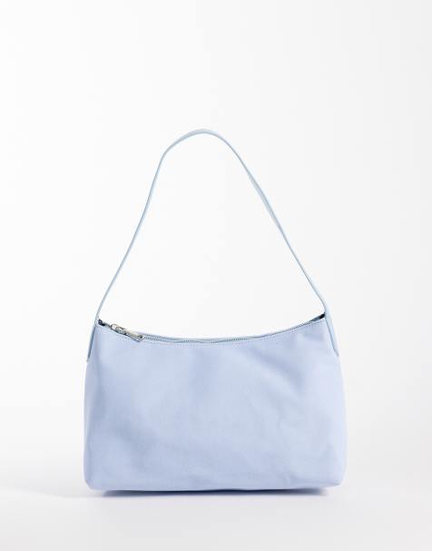 My Accessories slouchy faux suede shoulder bag in blue - view 1