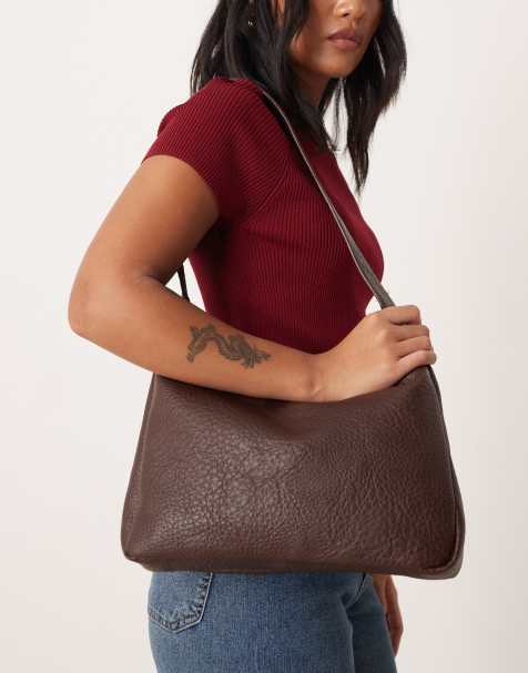 My Accessories slouchy shoulder bag in brown - view 1