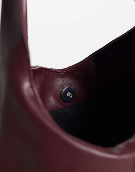My Accessories slouchy shoulder bag in burgundy, 3 of 4