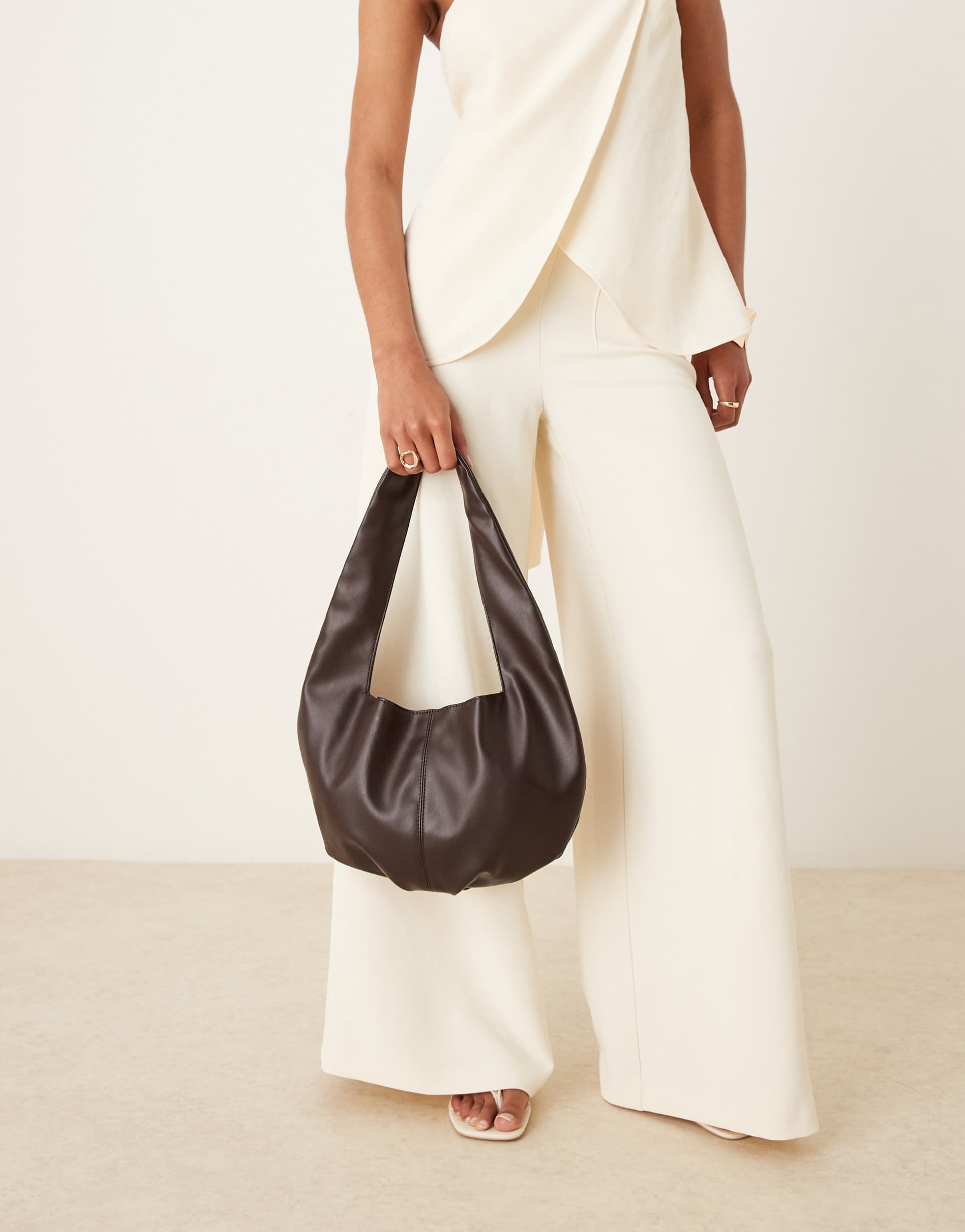 my accessories slouchy shoulder bag in dark brown