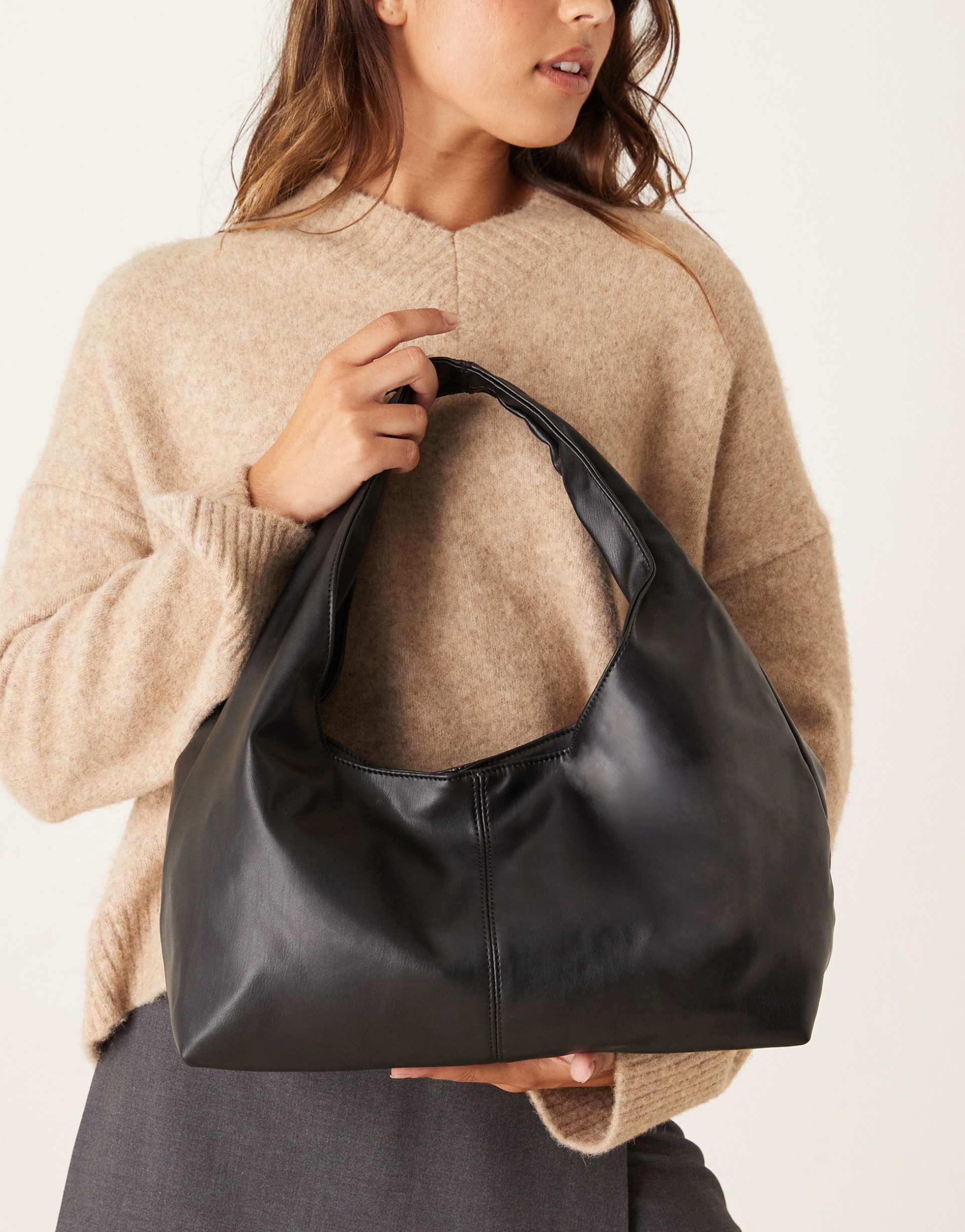 my accessories slouchy tote bag in black