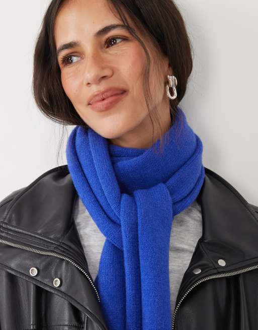 My Accessories smalle sjaal in kobaltblauw, 2 van 3