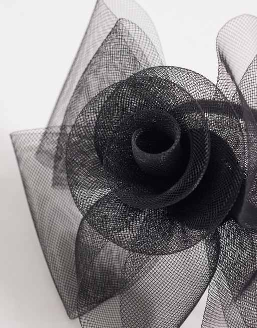 My Accessories - Sort fascinator med blomsterudsmykning, 2 af 3