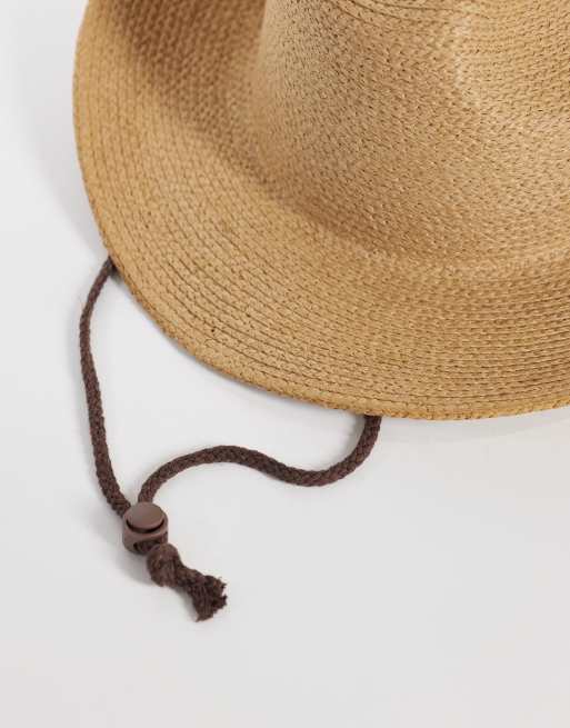 My Accessories straw cowboy hat with toggle in beige, 2 of 3