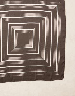 My Accessories Stripe Neck Tie In Brown