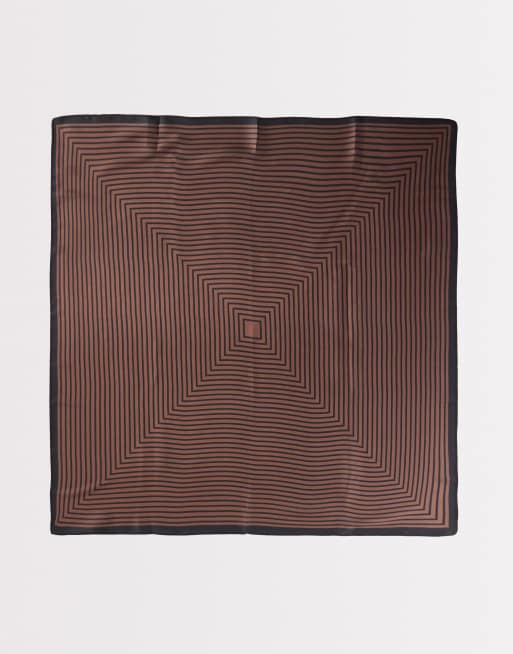 My Accessories stripe neck tie scarf in brown and black, 3 of 3