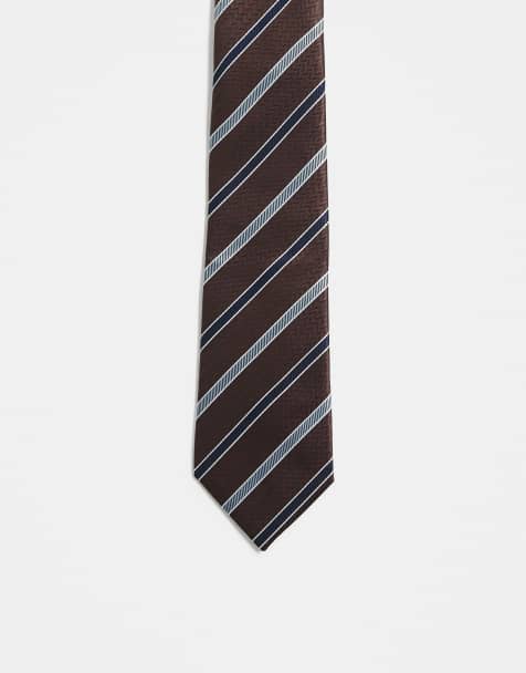 My Accessories striped necktie in brown - view 1