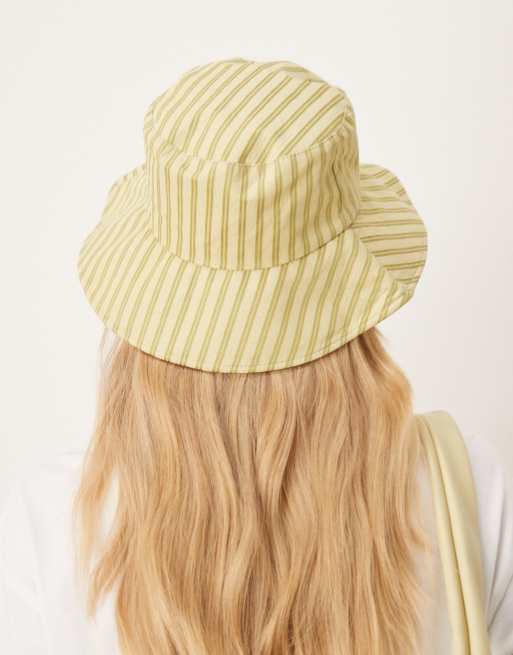 My Accessories striped sun hat in green