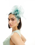 [My Accessories] My Accessories structured floral fascinator headband in sage green No Size GREEN