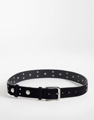 My Accessories Studded Belt In Black