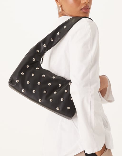 【COLOR iN ID】Nylon studded shoulder bag GIVENCHY Nylon Studded Shoulder Bag Black 307222 | FASHIONPHILE