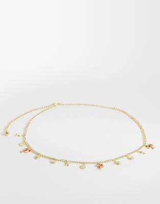 My Accessories Summer Charm Chain Belt In Gold