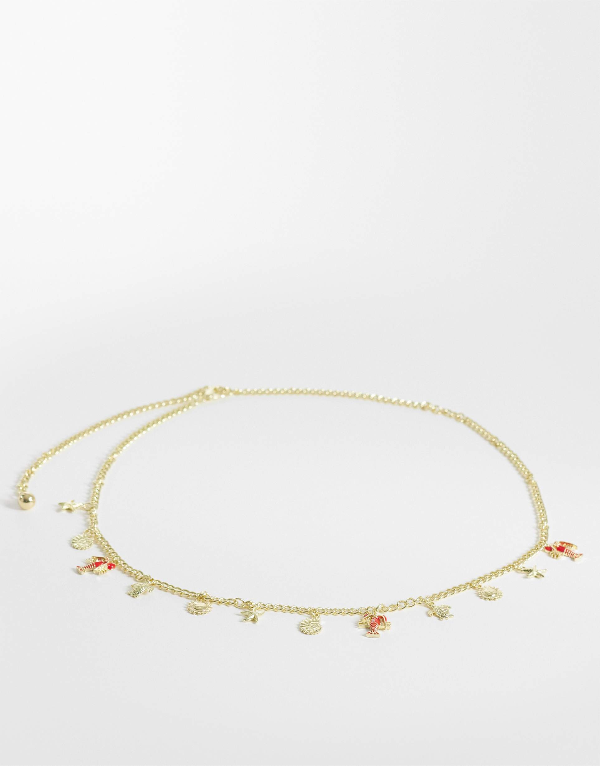 my accessories summer charm chain belt in gold