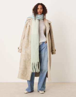 My Accessories My Accessories super soft colour block blanket scarf in mint ombre-Multi
