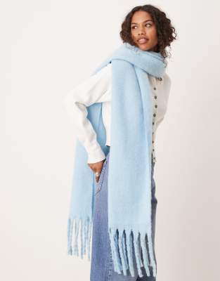 My Accessories super soft oversized blanket scarf in blue