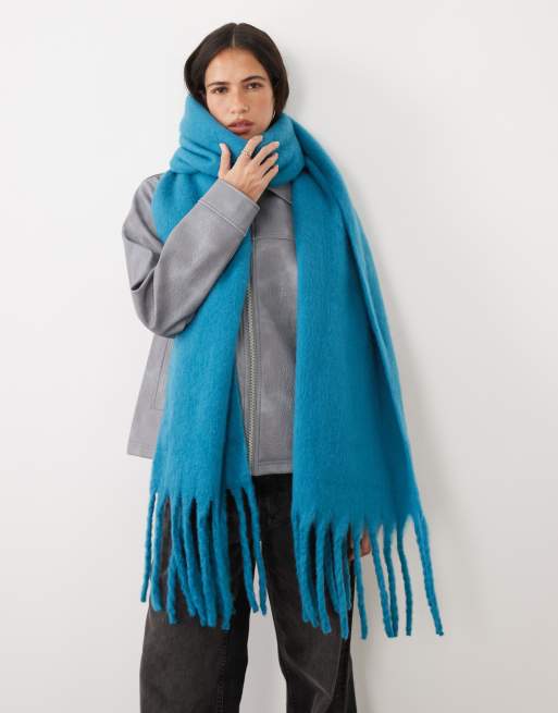 My Accessories supersoft oversize szalik-koc w kolorze turkusowym, 1 z 3