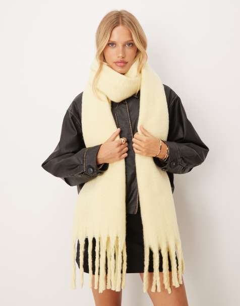 My Accessories supersoft oversized blanket scarf in butter yellow - view 1