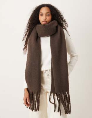 My Accessories My Accessories supersoft oversized blanket scarf in dark brown