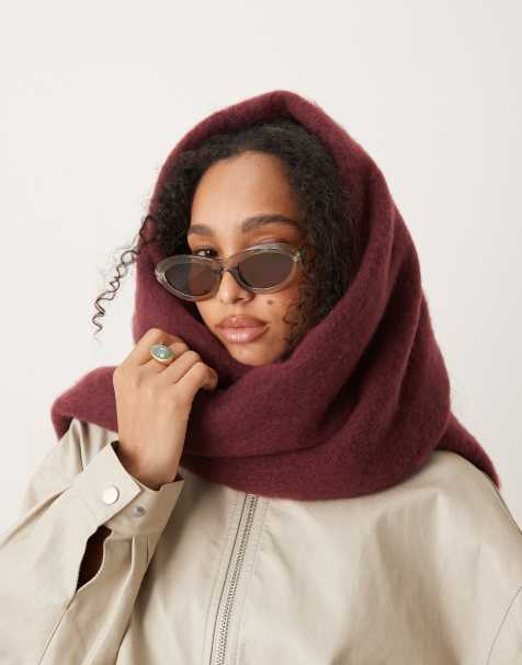 My Accessories supersoft oversized blanket scarf in dark burgundy - view 1