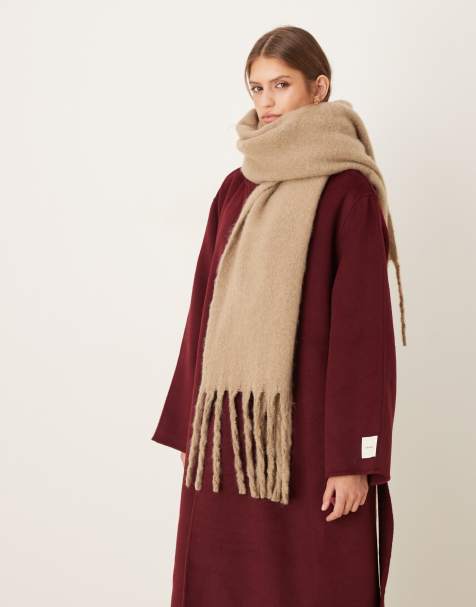 My Accessories supersoft oversized blanket scarf in light heather brown - view 1