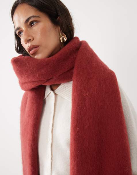 My Accessories supersoft oversized blanket scarf in rust red - view 1