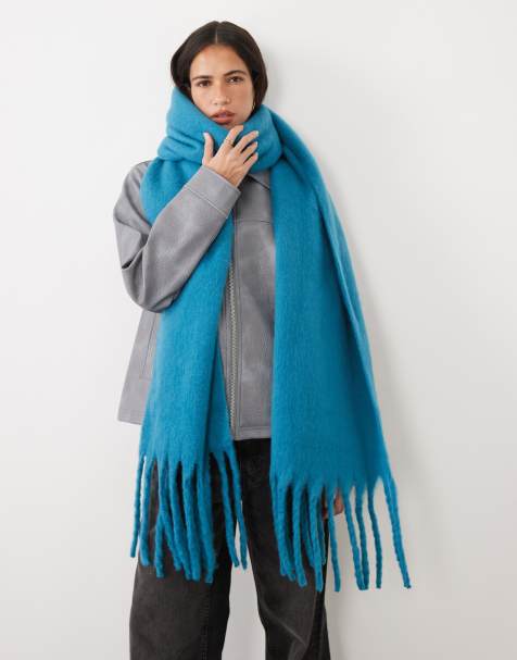 My Accessories supersoft oversized blanket scarf in teal blue - view 1