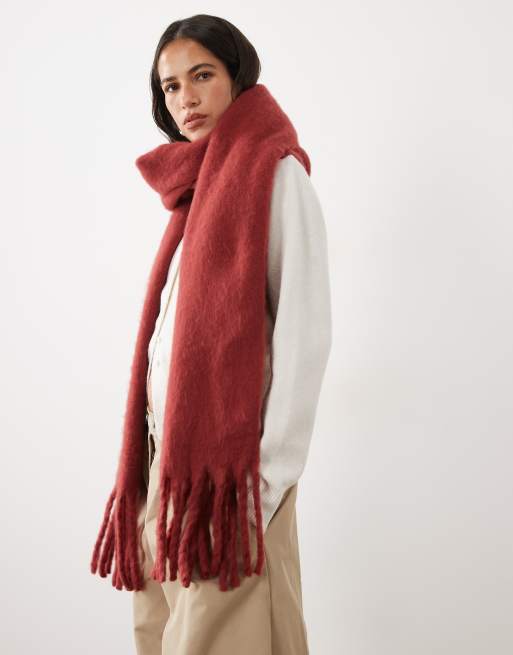 My Accessories supersoft oversized deken-sjaal in roestrood, 3 van 3