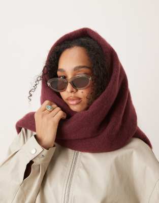 My Accessories - Superweicher Oversize-Deckenschal in dunklem Burgunderrot