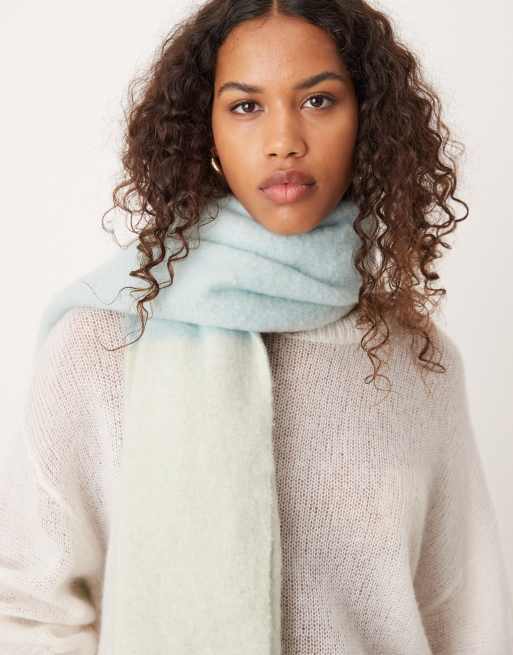 My Accessories - Superzachte sjaal met kleurvlakken in mint ombre, 2 van 4