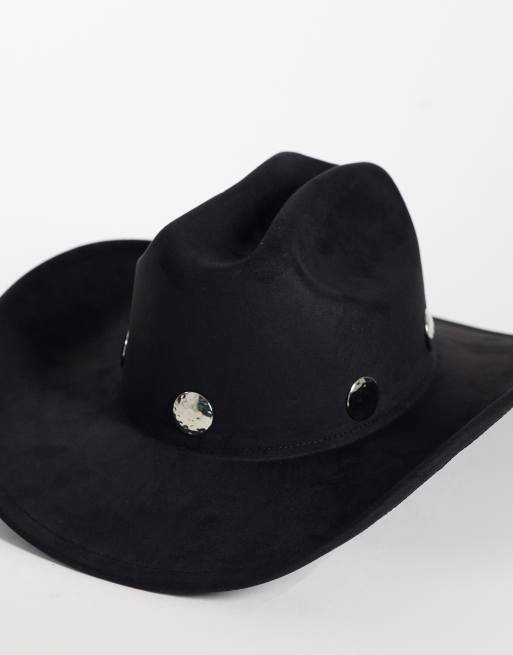 My Accessories – Svart cowboyhatt i mockaimitation med nitar, 3 av 3