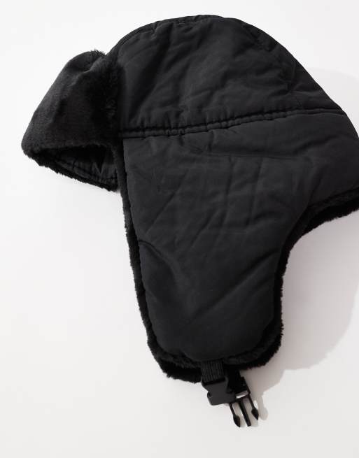 My Accessories – Svart öronlappsmössa med fuskpälskanter, 3 av 3