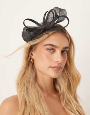 My Accessories - Swirl Twist - Fascinator-Haarband in Schwarz