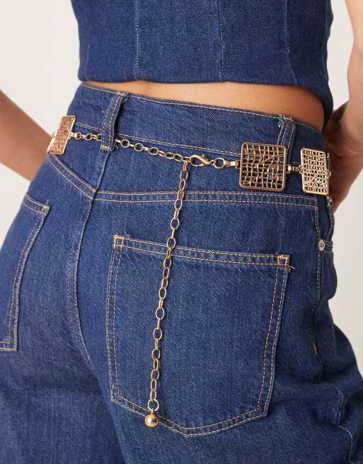 My Accessories vintage chain link belt in gold, 2 of 3